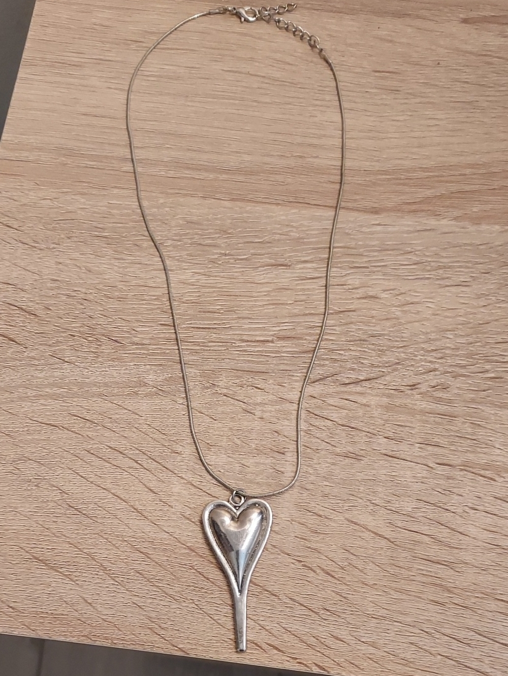 Silvertone Heart Pendant Necklace - Women's Jewelry